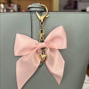 Elegant Pink Bow Bag Charm